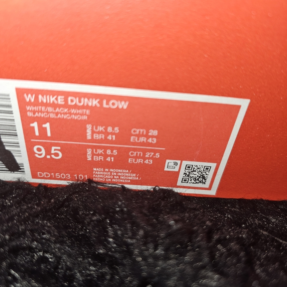 Nike Dunk Low in White and Black